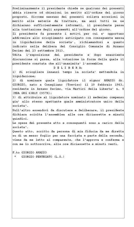 Atto di messa in liquidazione